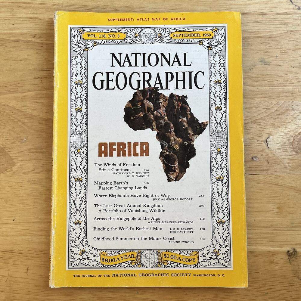 Vintage National Geographic September 1960 Africa Alpine Cableway Maine Coast